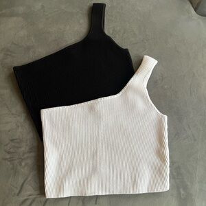 Quince cropped one shoulder tank
